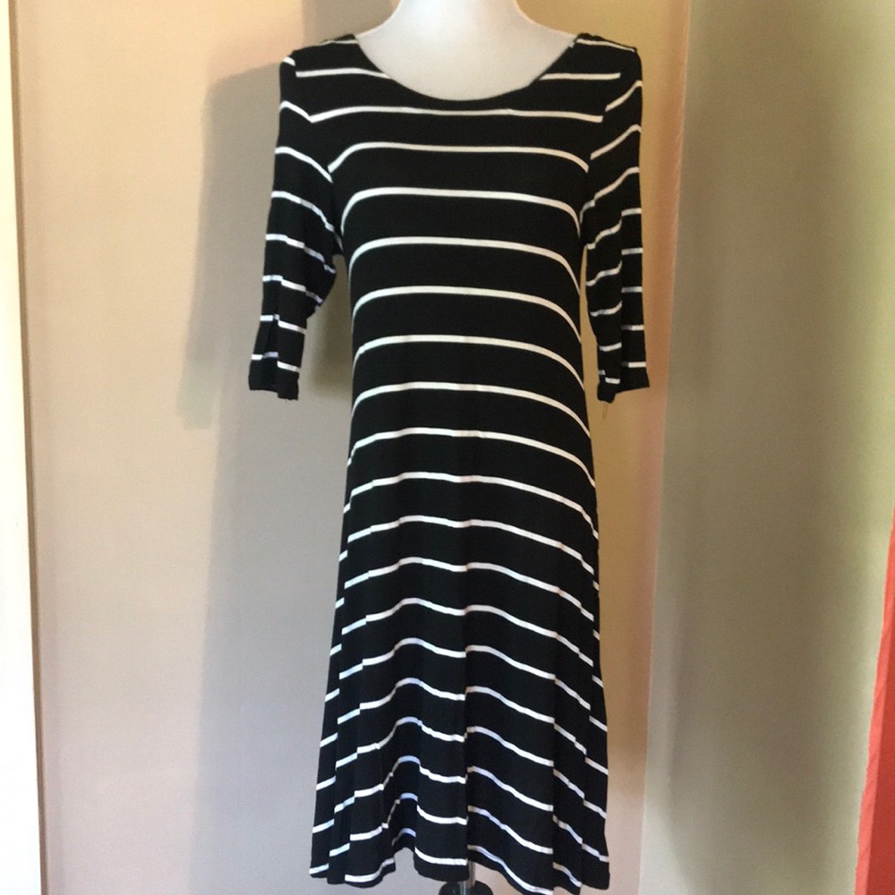 Black and White Striped Dress